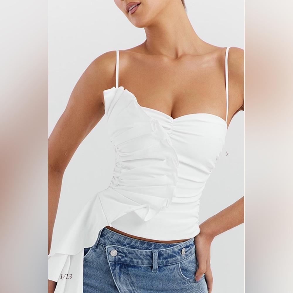 Mistress Rocks White Ruffle Top - Picture 7 of 15